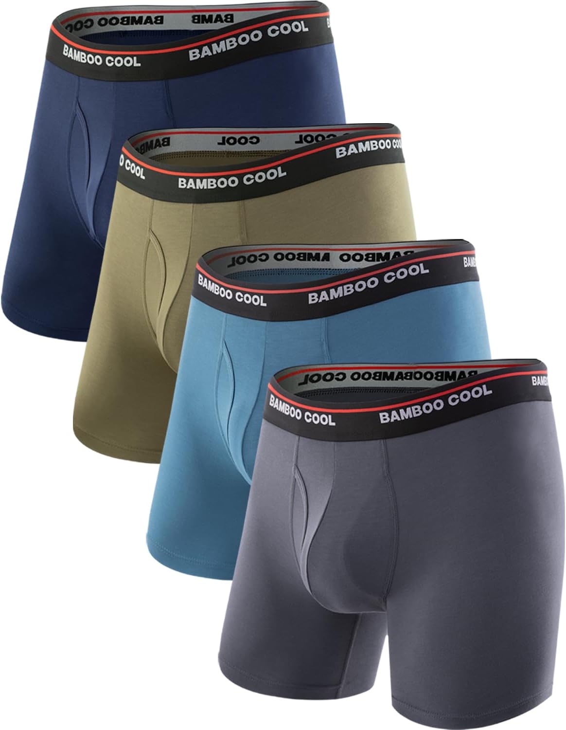 Bamboo Cool Men's Underwear Boxer Briefs with 3D Pouch Comfort
