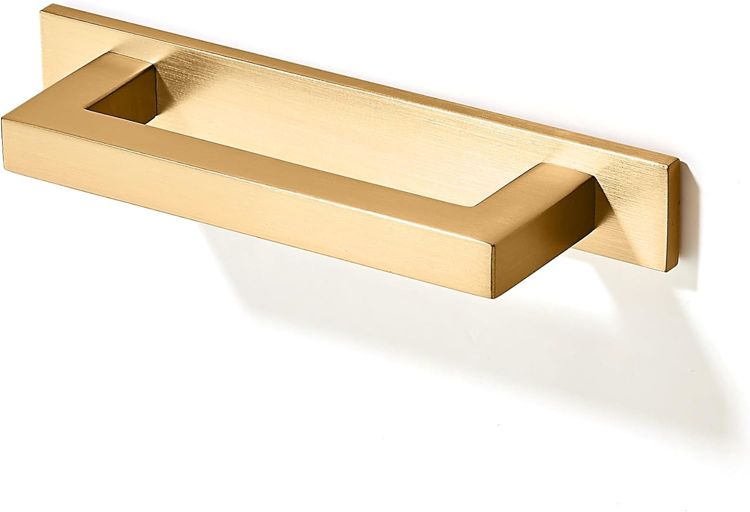 TUNNY 10 Pack Square Solid Cabinet Handles in Brushed Gold