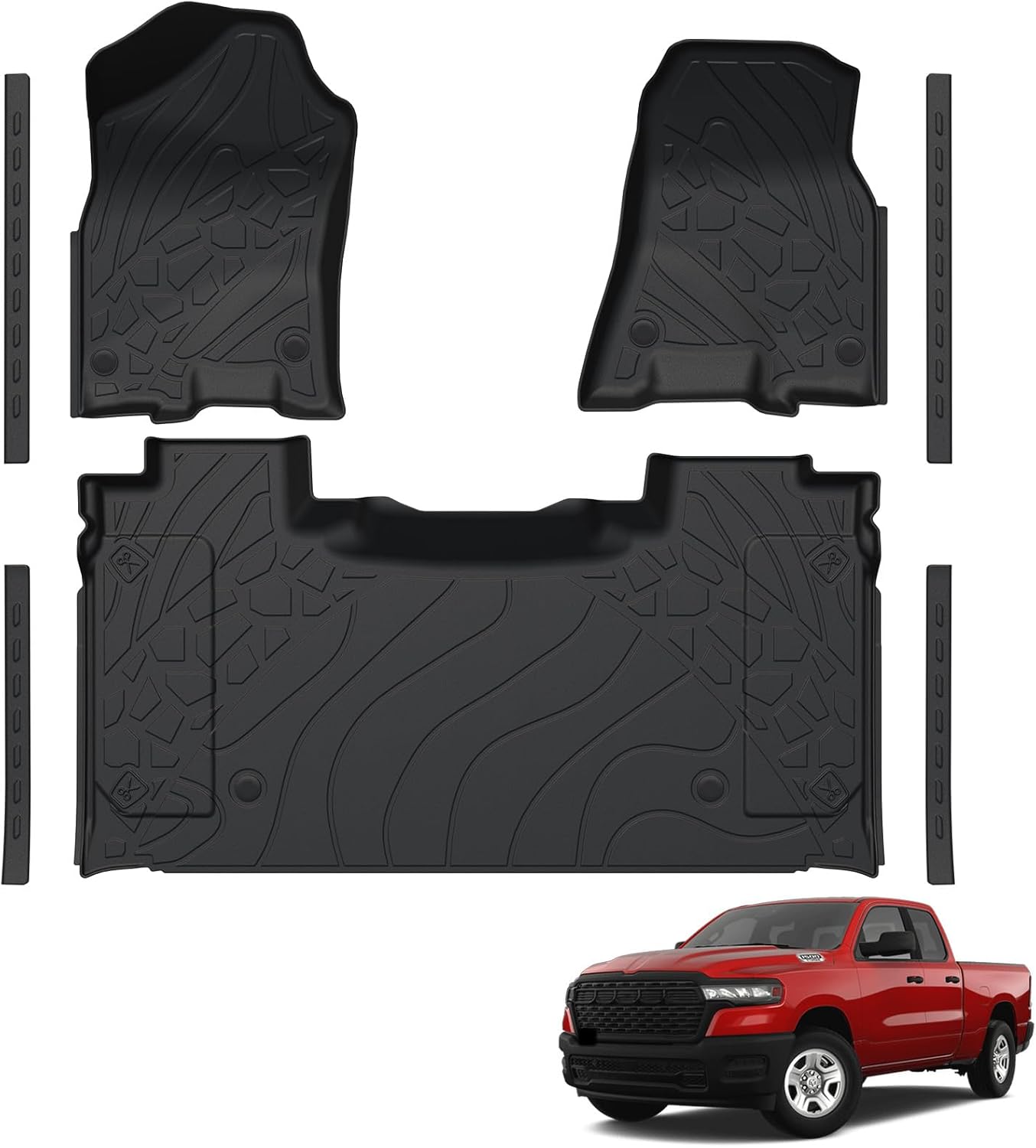 Custom Fit Car Floor Mats for Dodge Ram 1500 Crew Cab 2019-2024