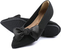Pointed Toe Ballet Flats for Women - Comfortable Bow Flats
