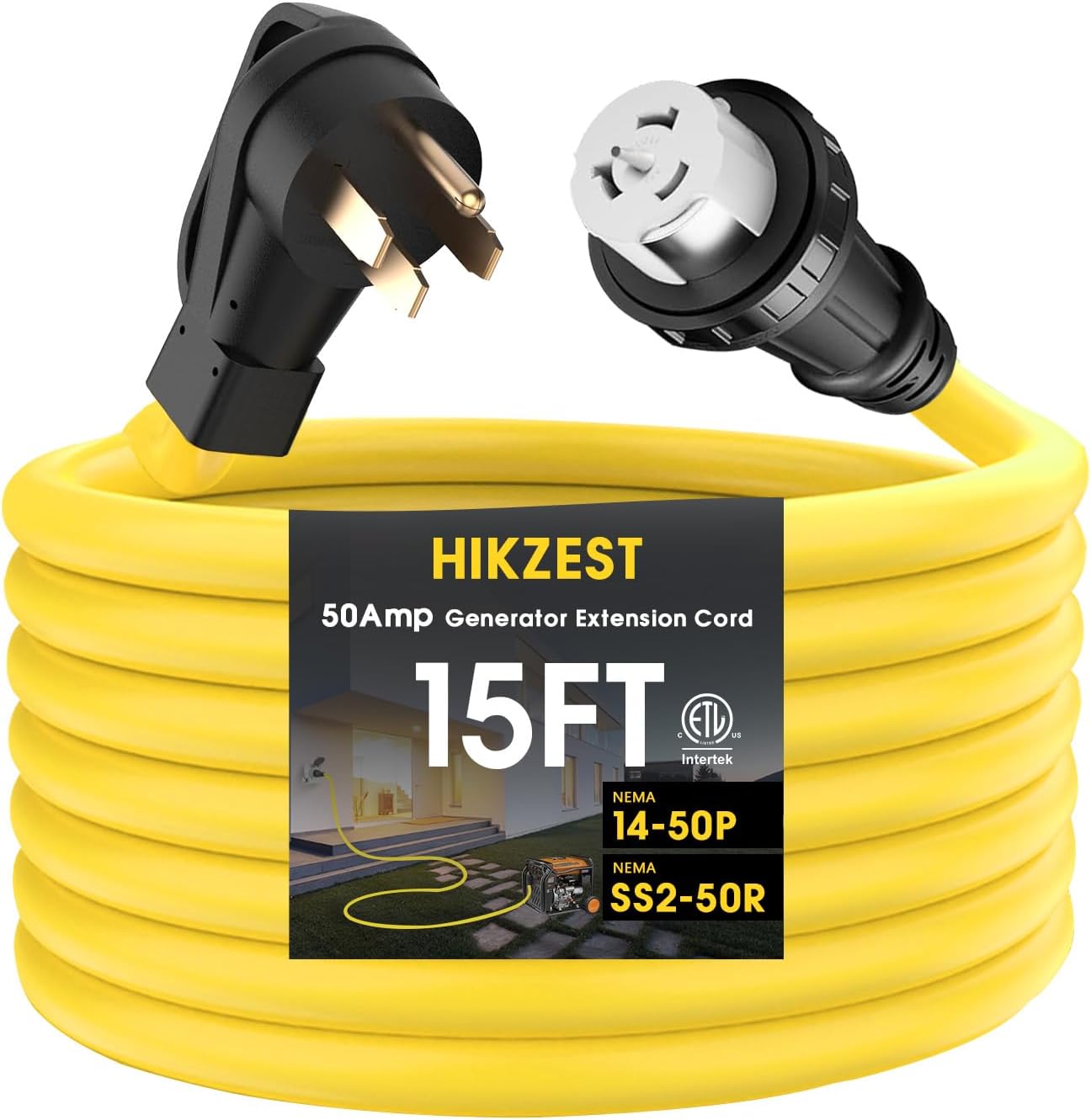 50 Amp Generator Cord 15 Feet for Emergency Power Needs