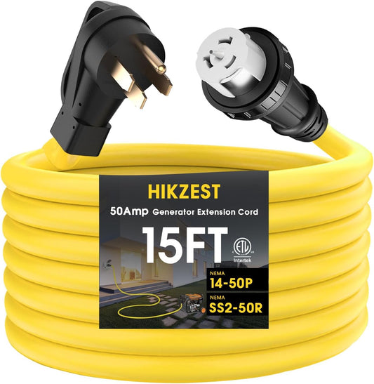 50 Amp Generator Cord 15 Feet for Emergency Power Needs