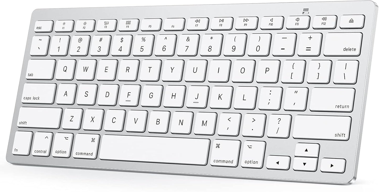 Compact Silver Bluetooth Keyboard for Mac