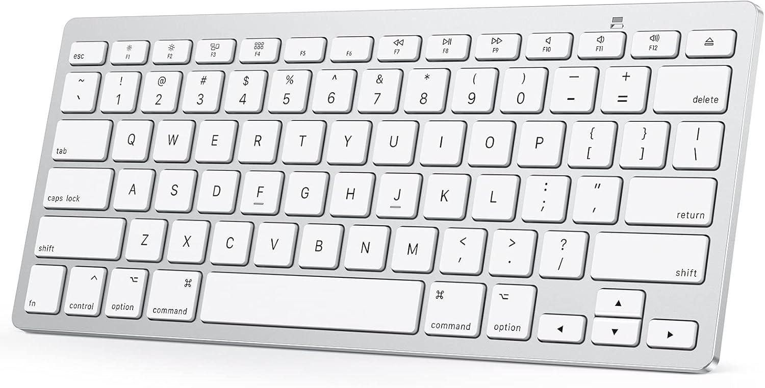 Compact Silver Bluetooth Keyboard for Mac