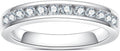 Moissanite Eternity Ring D Color VVS1 - Classic Sterling Silver Band