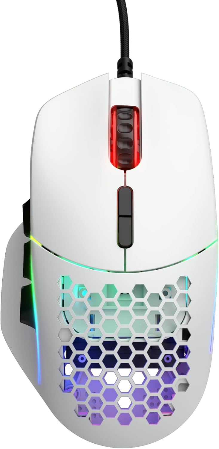Ultra-Light Glorious Gaming Mouse - RGB, 9 Buttons, Swappable, PTFE - White
