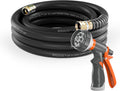 Garden Water Hose 25 ft 3/4 in Heavy Duty Black - High Flow