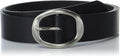 Women's Leather Sculpted Center Bar Belt - Classic Black 1 1/4in
