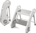 Foldable 2-Step Stool for Kids and Toddlers - Space-Saving, Stable