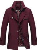 INVACHI Men's Wool Blend Coat Warm Winter Trench Coat - Classic Warmth