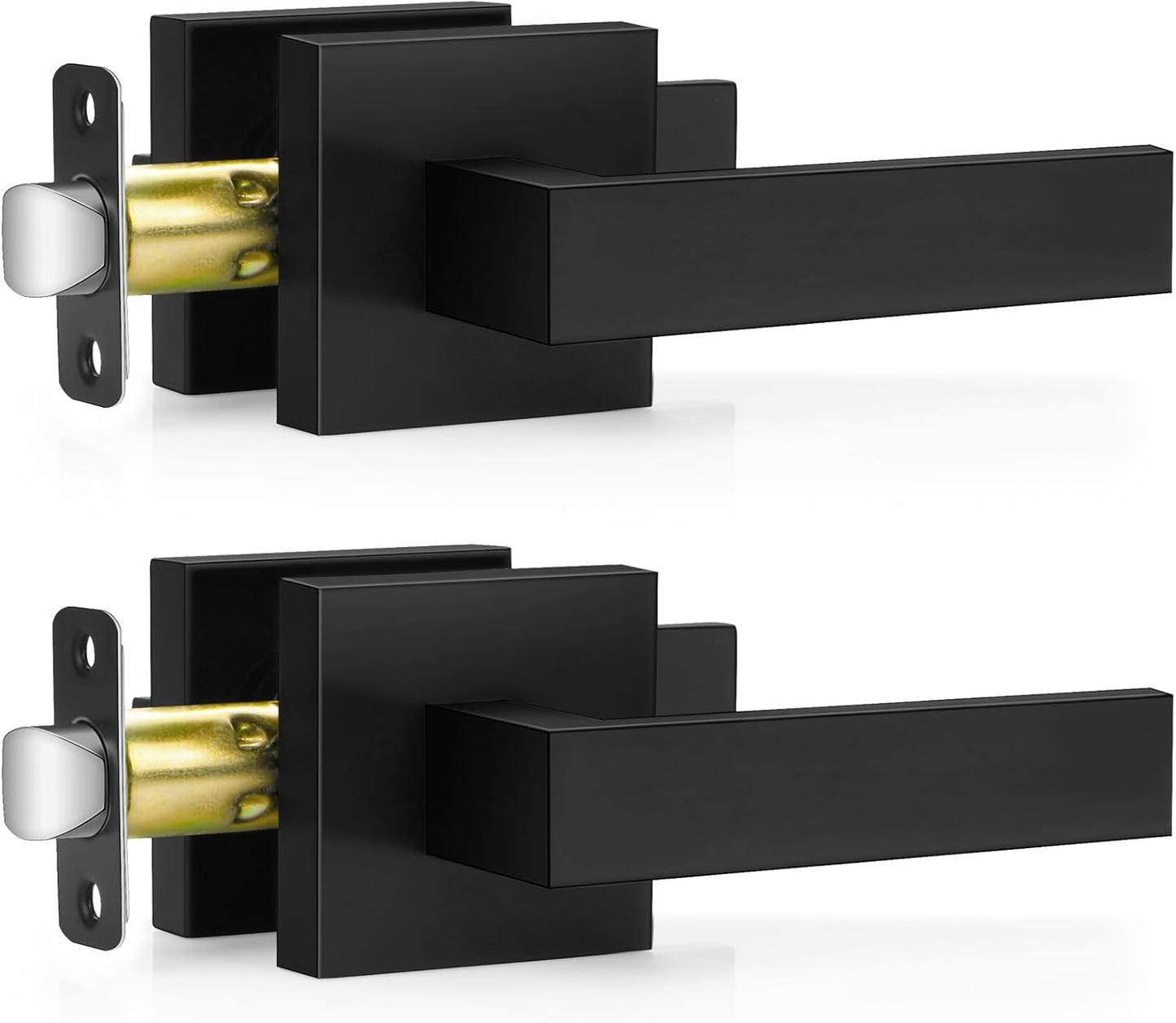 Matte Black Door Handles - Heavy Duty Passage Levers for Home