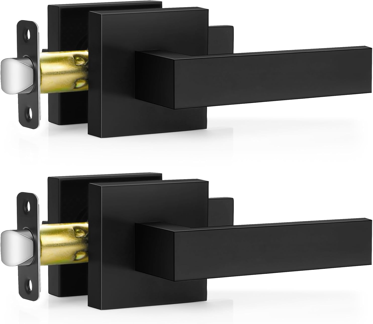 Matte Black Door Handles - Heavy Duty Passage Levers for Home