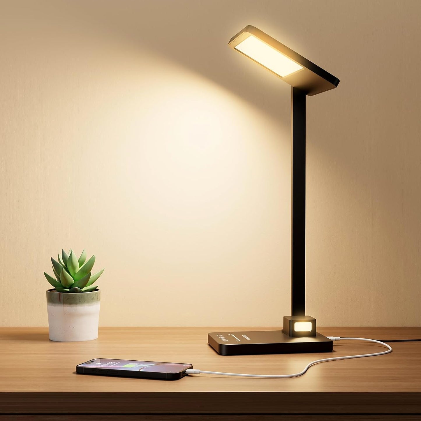 3-in-1 Dimmable LED Desk Lamp: Bright, Adjustable, Stylish!