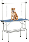 46in Modern Blue Dog Grooming Table for Large Dogs Up to 330lbs