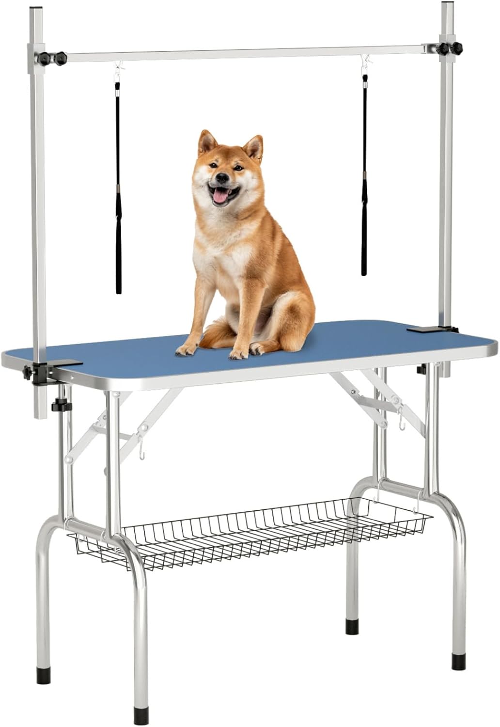 46in Modern Blue Dog Grooming Table for Large Dogs Up to 330lbs