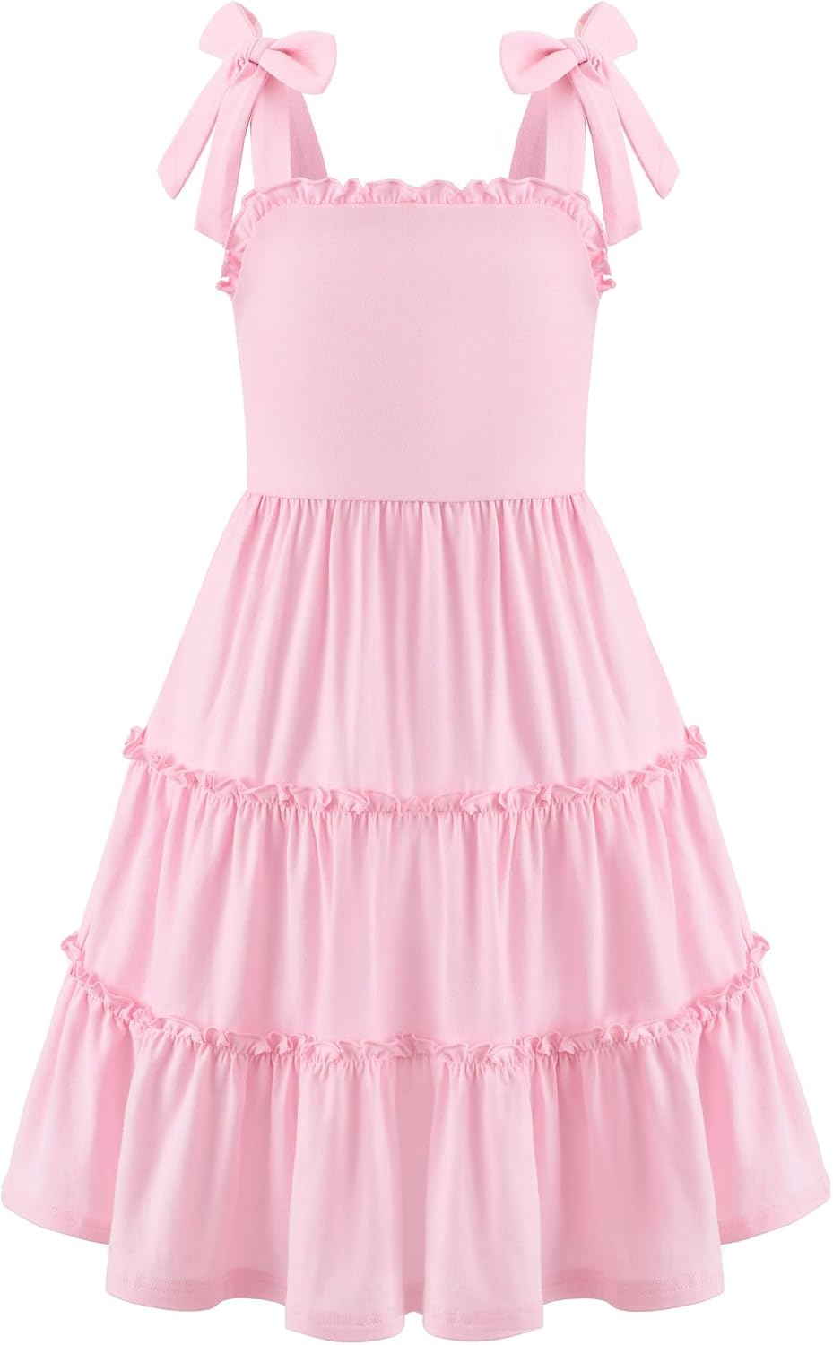Arshiner Girls Summer Dress with Bowknot Strap and Pockets