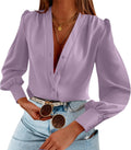 Women's Business Casual Long Sleeve Button Down Shirt (Style YS37)