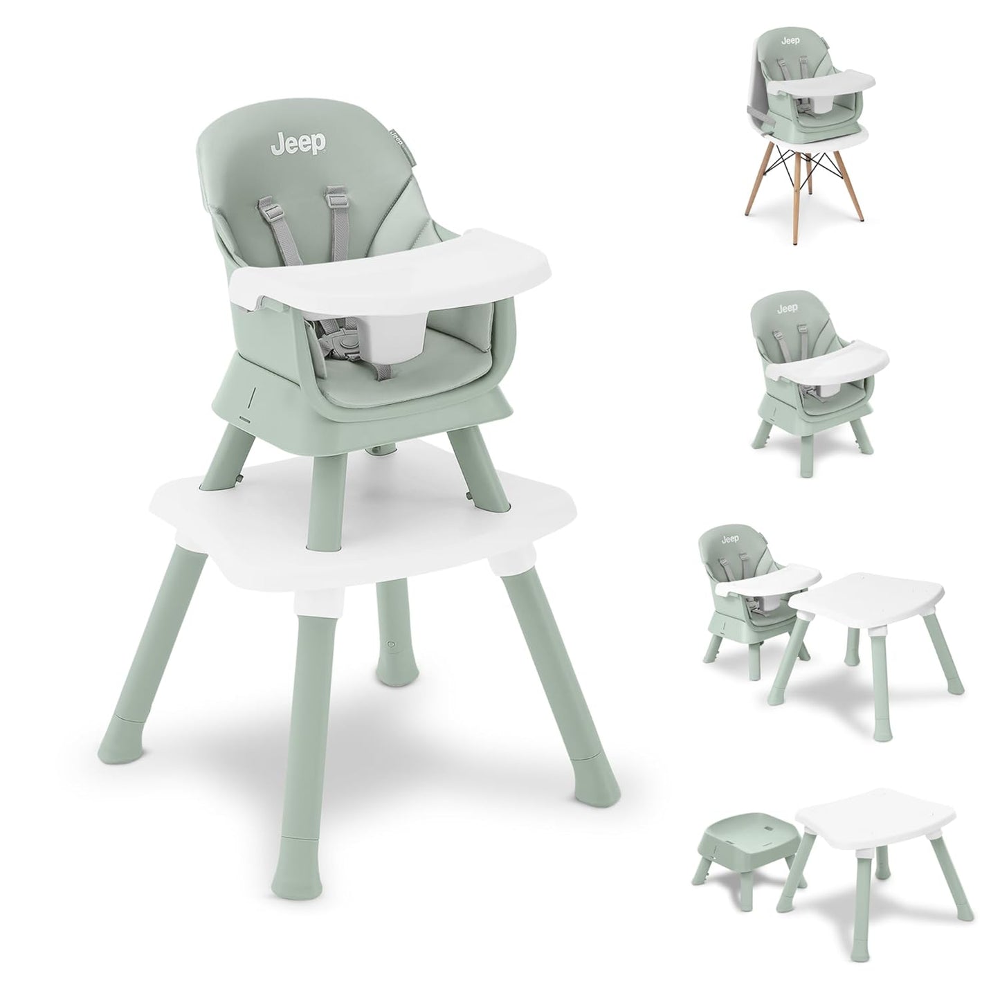 Delta Children 6-in-1 Jeep High Chair - Versatile Sage Green