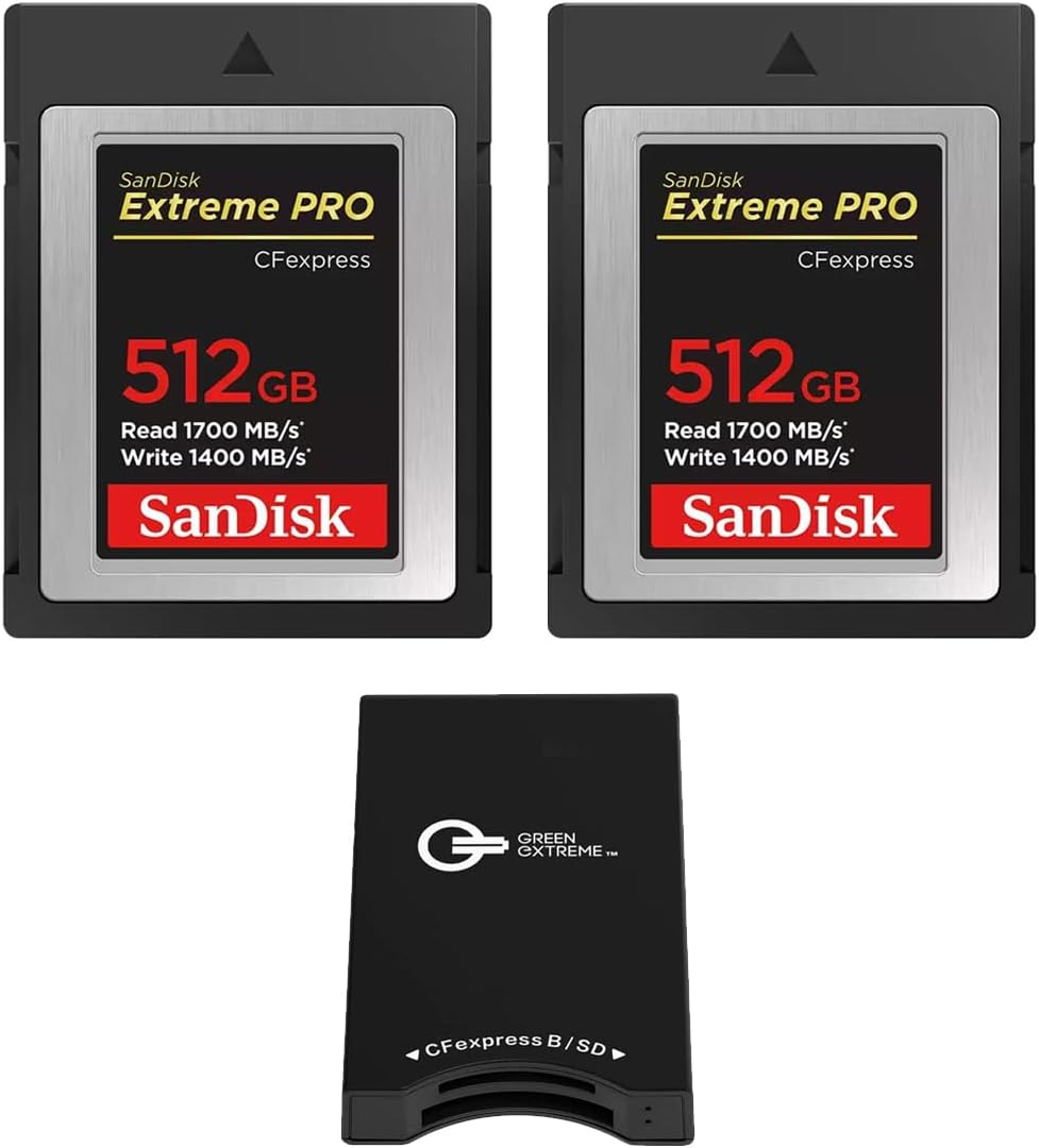 SanDisk Extreme PRO 512GB CFexpress Type-B Memory Card Bundle
