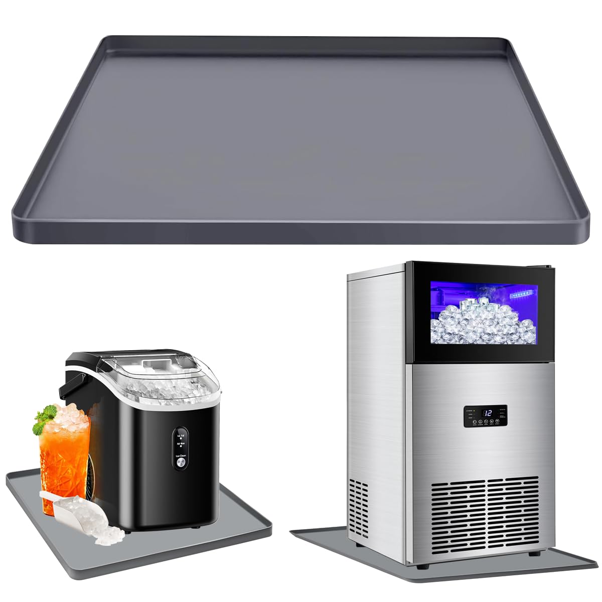 Waterproof Silicone Ice Maker Mat - Non-Slip & Spill Resistant! 24''x20''