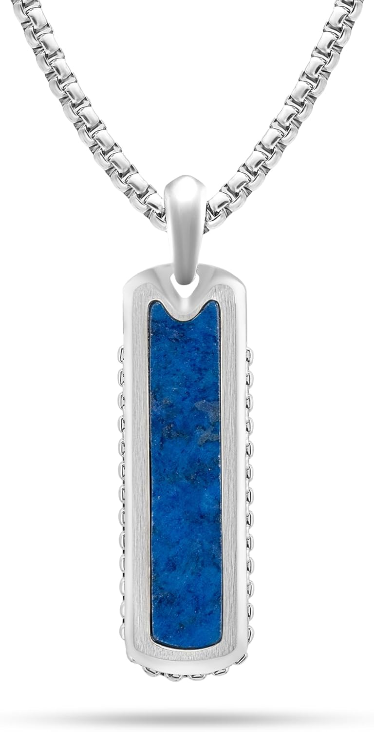 RTZN Lapis Lazuli Necklace for Men - Handcrafted Blue Pendant