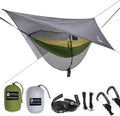 Double Camping Hammock 118in x 79in with Mosquito Net - Khaki