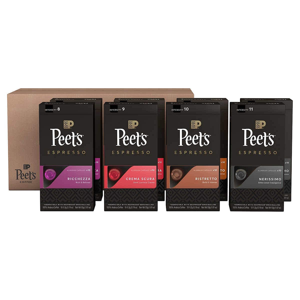 80 Count Peet's Espresso Variety Pack - Nespresso Compatible