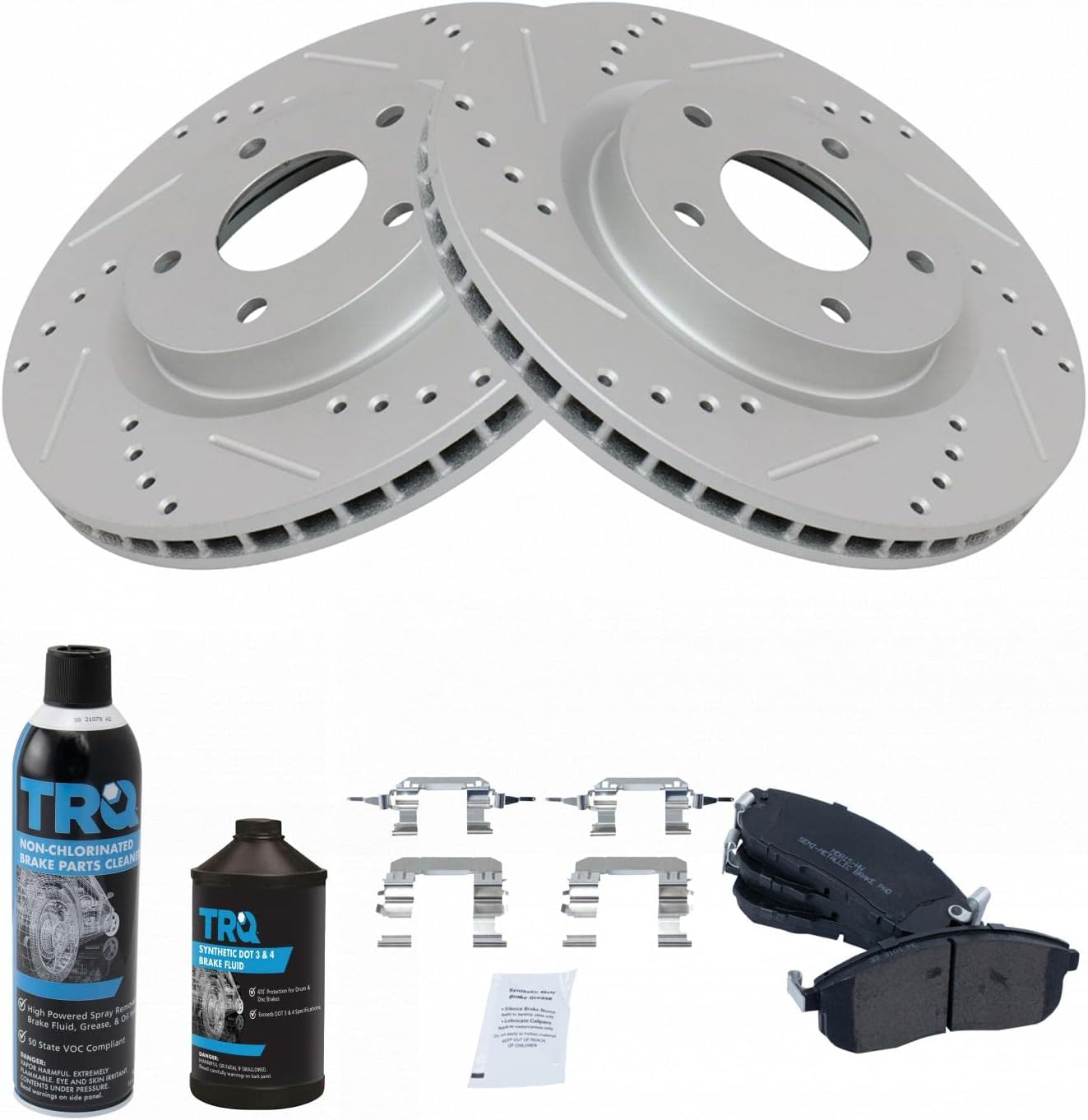 TRQ Front Performance Brake Pad & Rotor Kit for Nissan Sentra