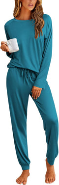 Ekouaer Pajamas Womens Long Sleeve PJ Set - Soft Comfy Jogger Women's
