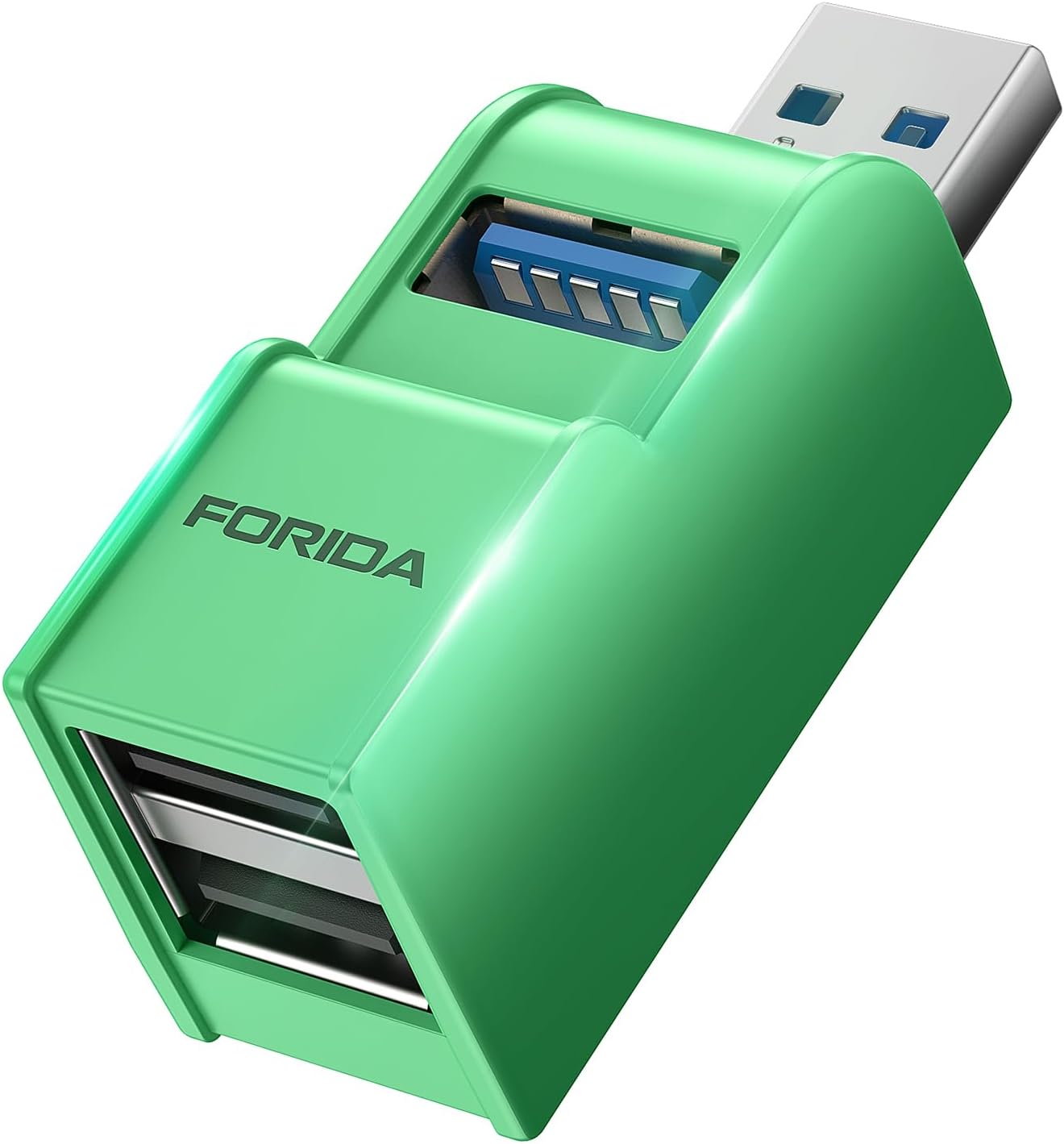 Portable USB Hub: 3 Ports for Multiple Devices - Green