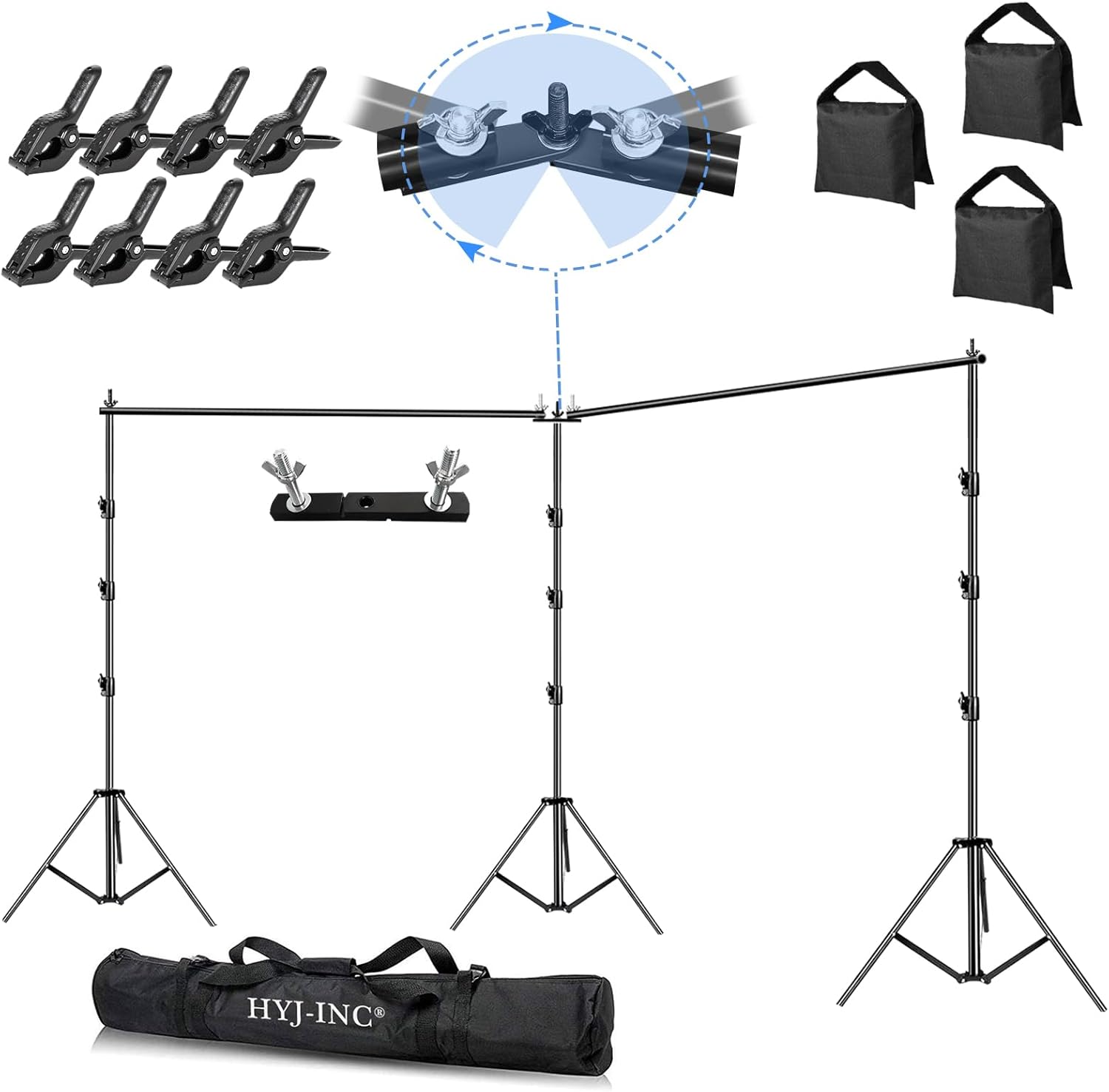 Photo Video Studio Heavy Duty Adjustable Backdrop Stand Kit