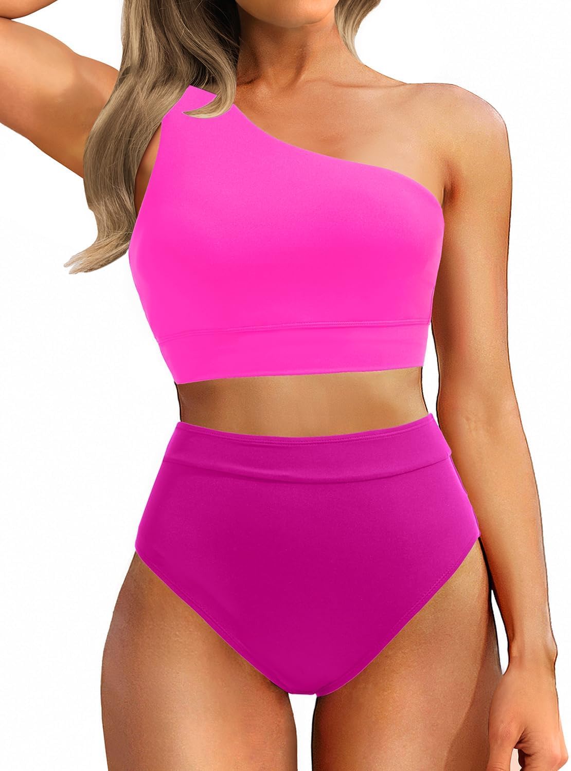 Holipick Women One Shoulder High Waisted Bikini Sets for Summer