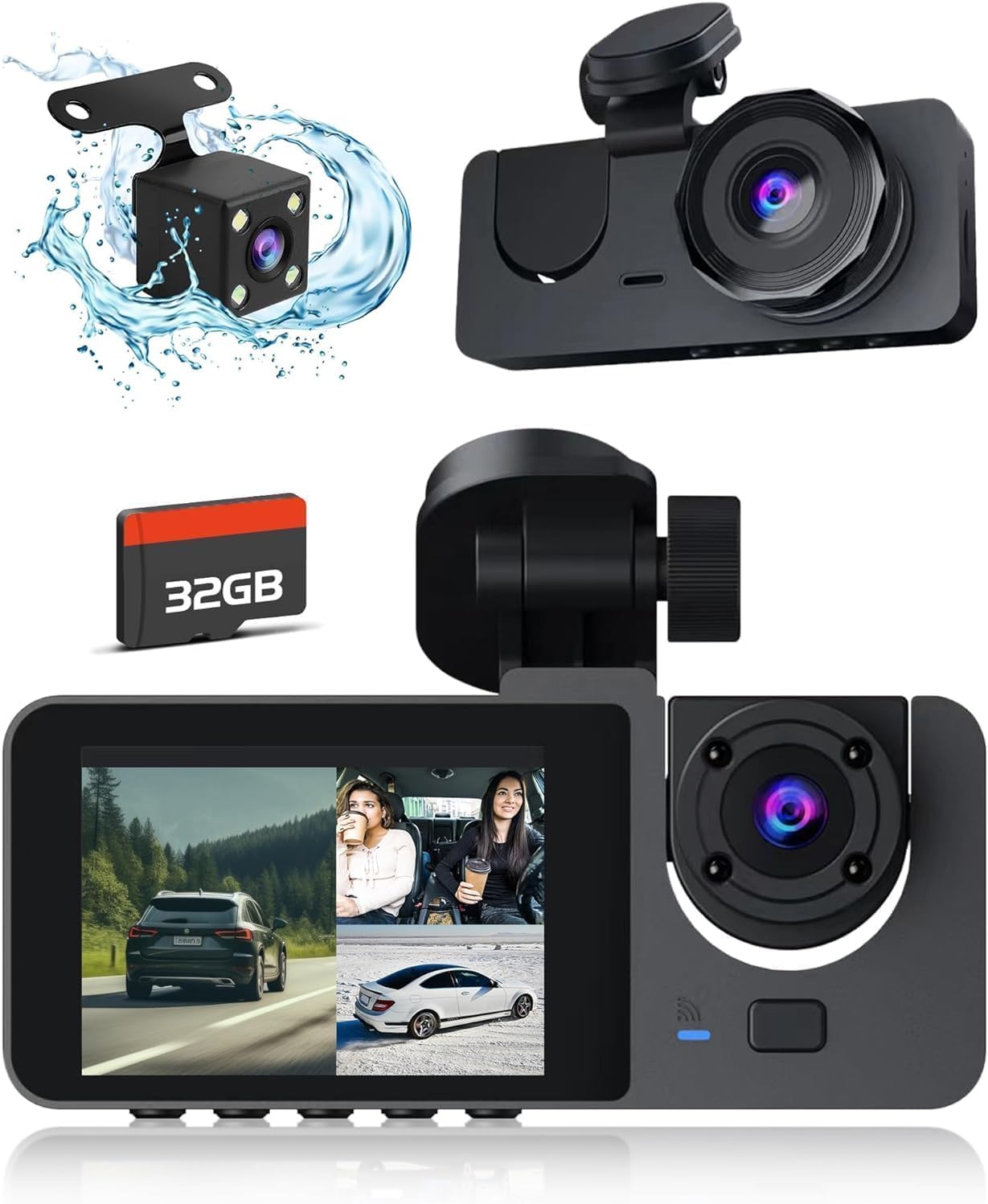 4K Dash Cam Front and Rear with Night Vision and Loop Recording