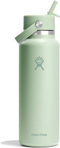 Hydro Flask Water Bottle 40 oz Aloe Green - Insulated Straw Bottle