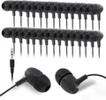 Bulk 100-Pack Black School Earbuds - Classroom Disposable Headphones