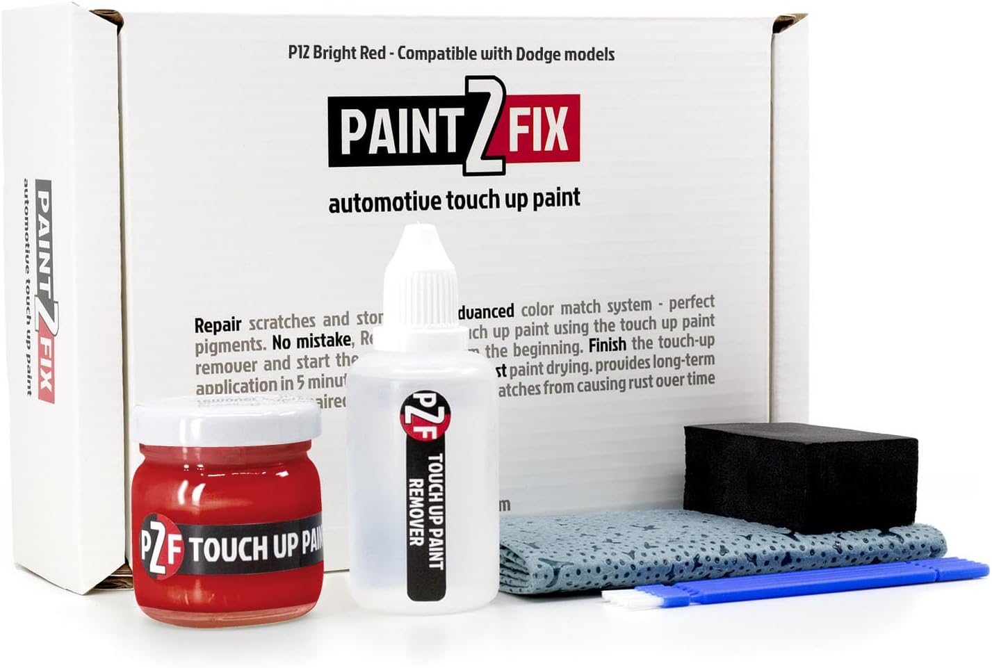 P12 Bright Red Touch Up Paint Kit for Dodge Scratch Repair