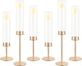 Gold Candle Holders Set of 6 for Glass Taper Candle Holders - Elegant