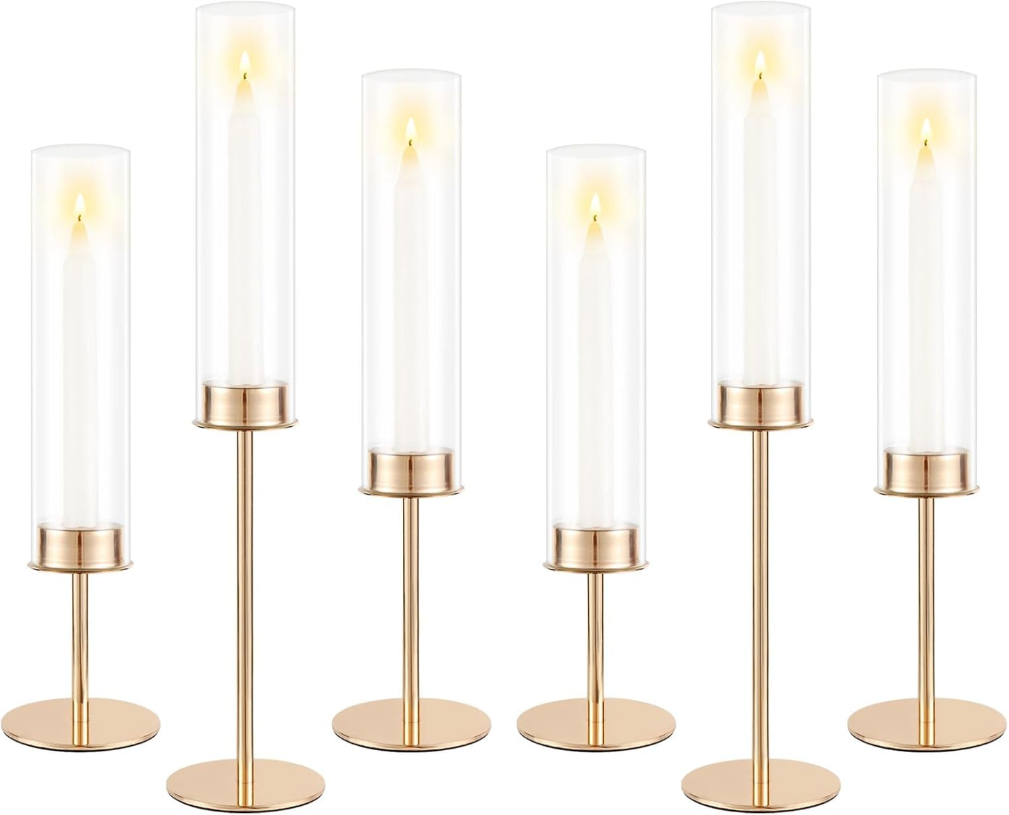 Gold Candle Holders Set of 6 for Elegant Home Decor and Parties