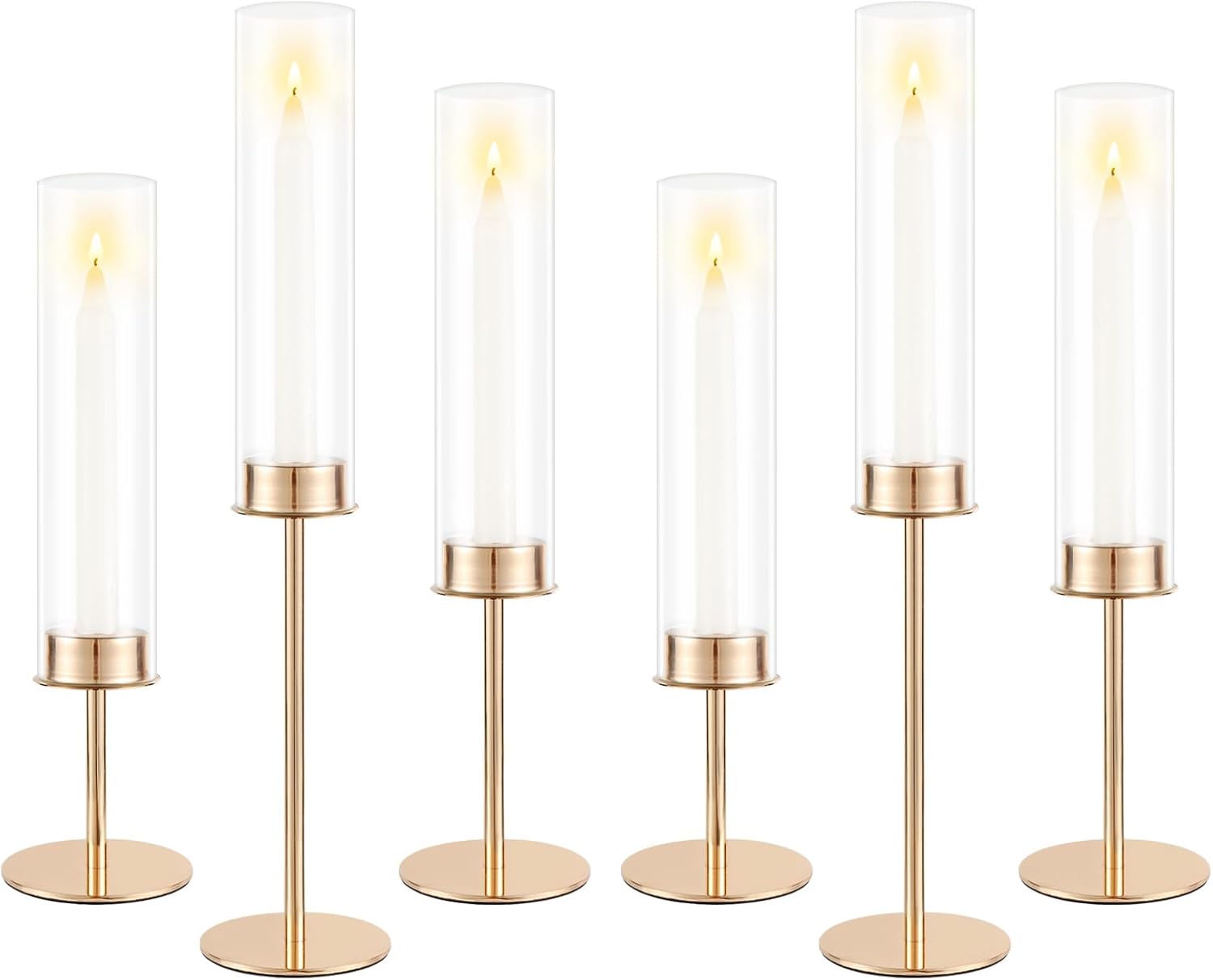 Gold Candle Holders Set of 6 for Elegant Home Decor and Parties