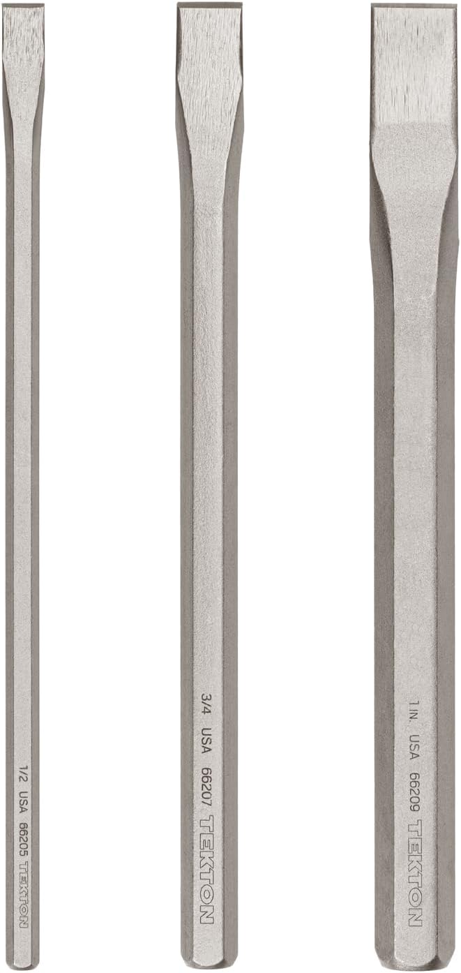 TEKTON Long Cold Chisel Set for Metalworking - 3-Piece Set