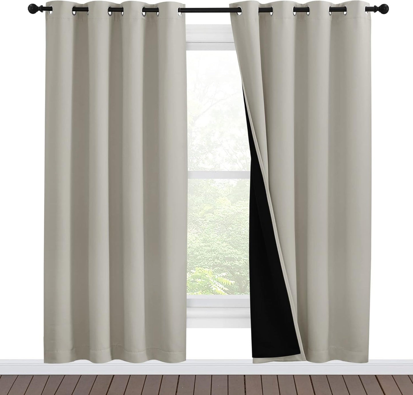 NICETOWN 100% Blackout Window Curtain Panels for Total Darkness