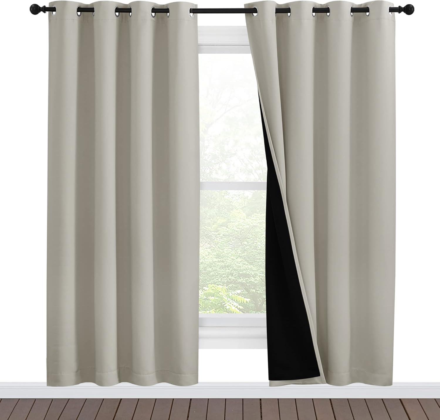 NICETOWN 100% Blackout Window Curtain Panels for Total Darkness