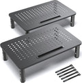 EVOOMI Back Saver Monitor Stand for Desk - Dual Riser for Better