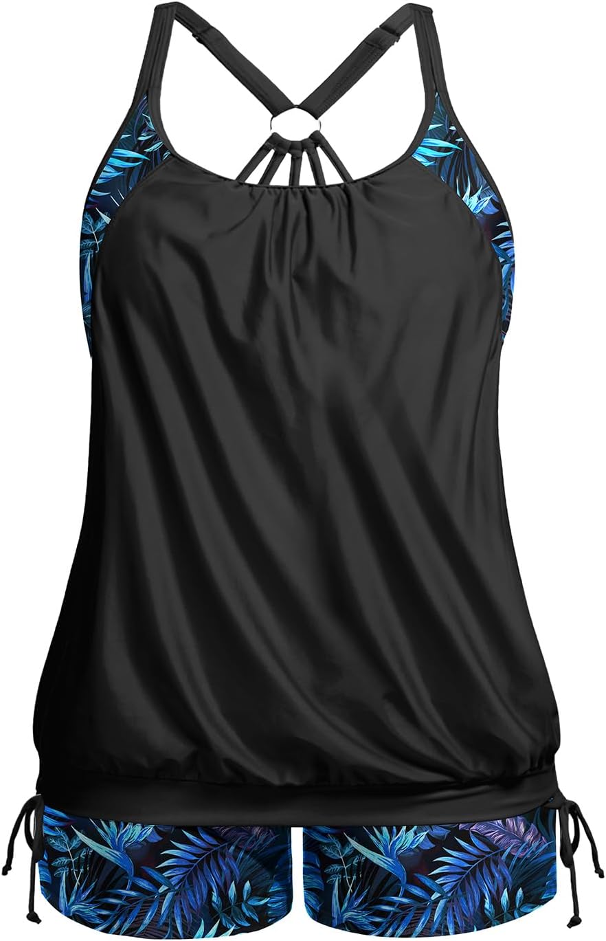 Plus Size Tankini Swimsuits for Women with Tummy Control