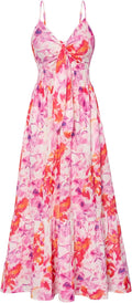 GRACE KARIN Women's Summer Maxi Dress Floral Tie Front - Flowy Boho as