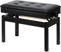Adjustable Double Piano Bench with Storage - Solid Wood, Waterproof