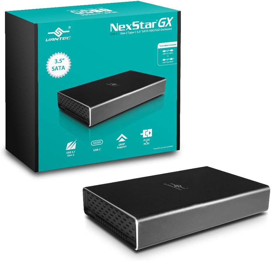 Vantec NST-371C31-BK NexStar Gx USB 3.1 Gen 2 Type-C Enclosure