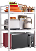 Expandable Microwave Oven Rack Stand - Space Saving 3 Tier Shelf
