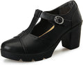 DADAWEN Women's Classic T-Strap Platform Mid-Heel Oxfords - Timeless