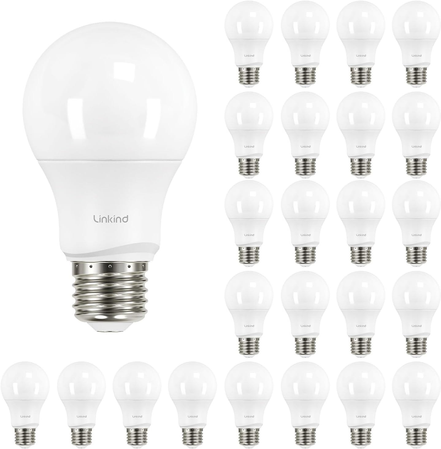 Linkind Dimmable A19 LED Light Bulbs Pack of 24 for Brightness